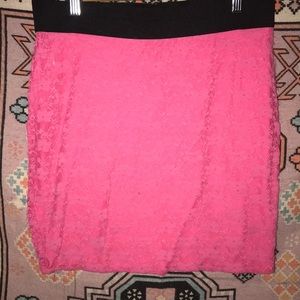 Hot pink mini skirt